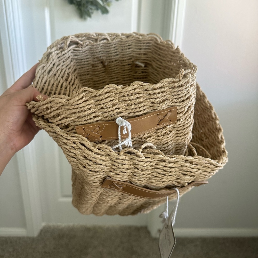 New Rattan Basket Set Of 2 - Picture 2 of 3